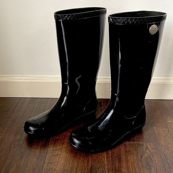 UGG Shoes - Black tall Ugg rain boots 6 made in USA